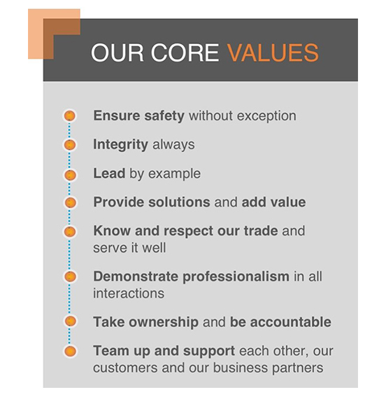 Technical Diagnostic Services (TDS) Core Values